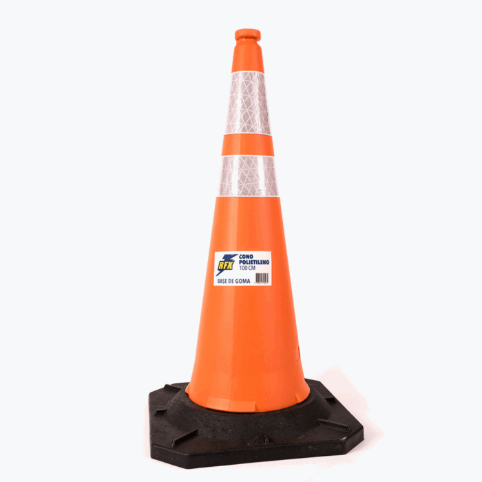 Cono Rfx  Naranja 1 Mt Con Reflectivo Base De Goma