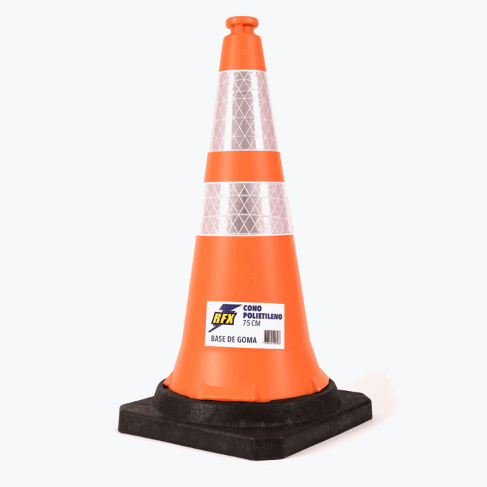 Cono Rfx Naranja 75 Cm Con Reflectivo Base De Goma